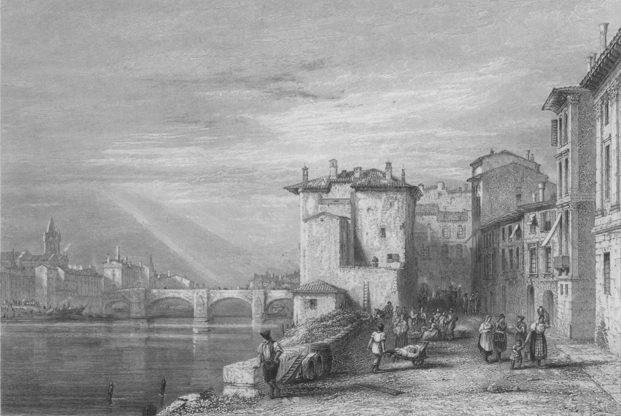 Verona, 1832. af Edward Francis Finden