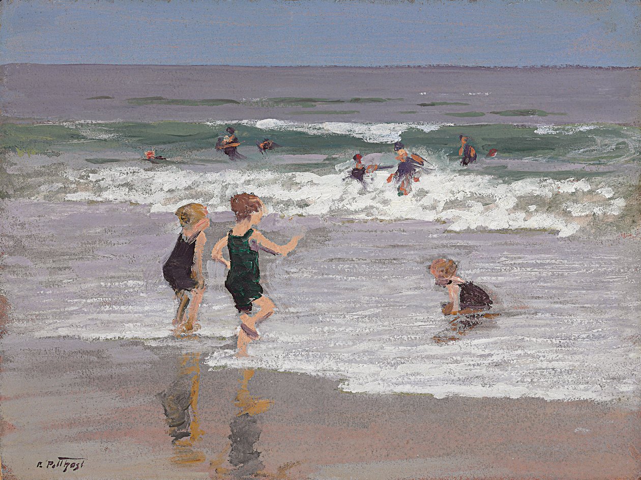 Børn leger i Surf af Edward Henry Potthast