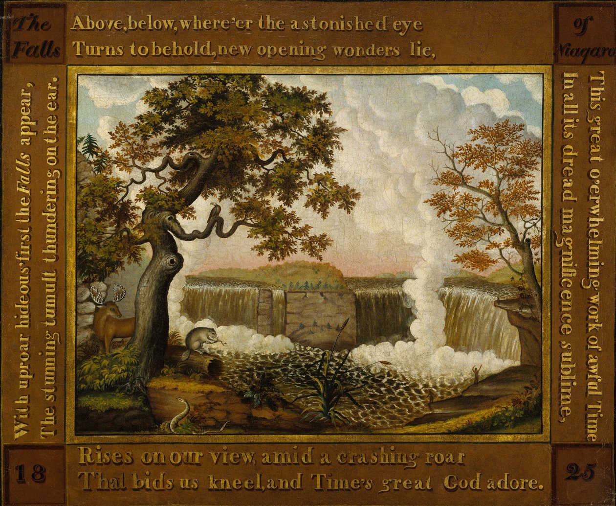 Niagara-vandfaldene, ca. 1825. af Edward Hicks