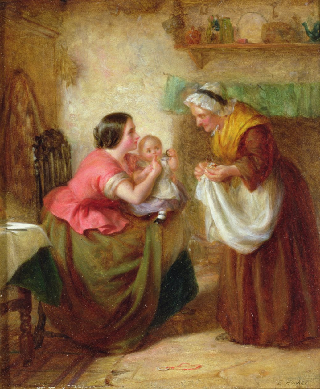 Den første tand (olie på panel) af Edward Hughes