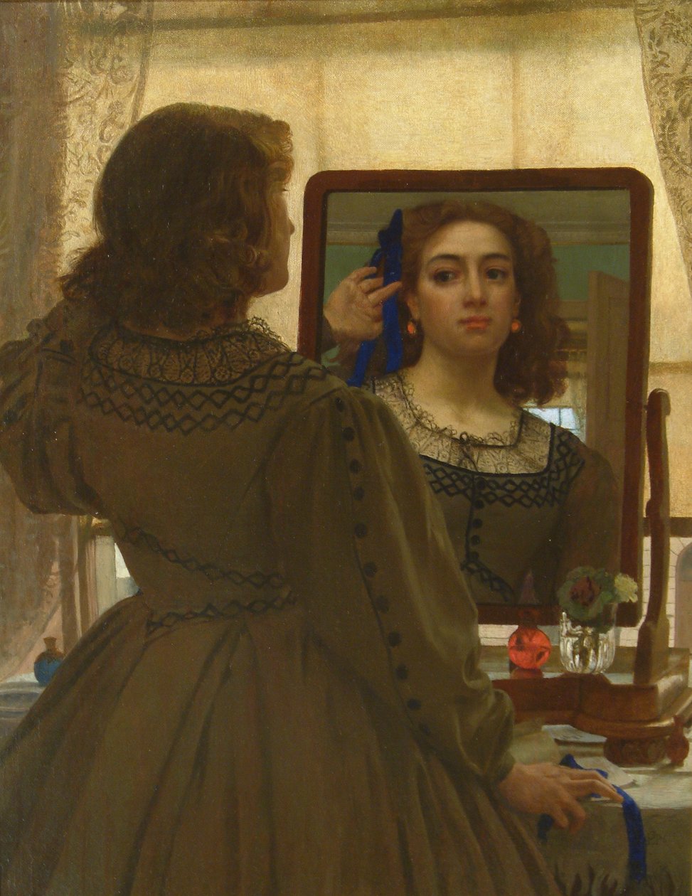 The Bunch of Blue Ribbons, 1862 af Edward John Poynter