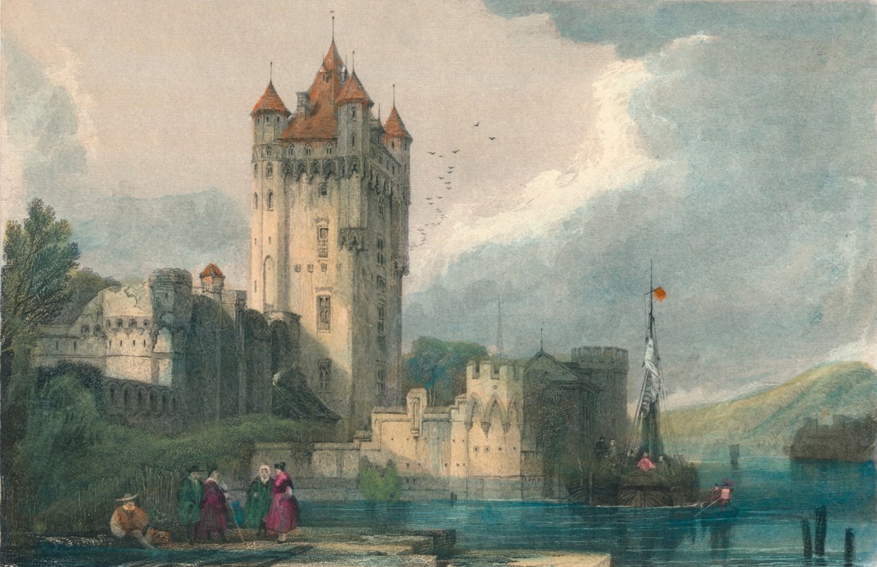 De gotiske tårne i Ellfeld, c1834. af Edward John Roberts
