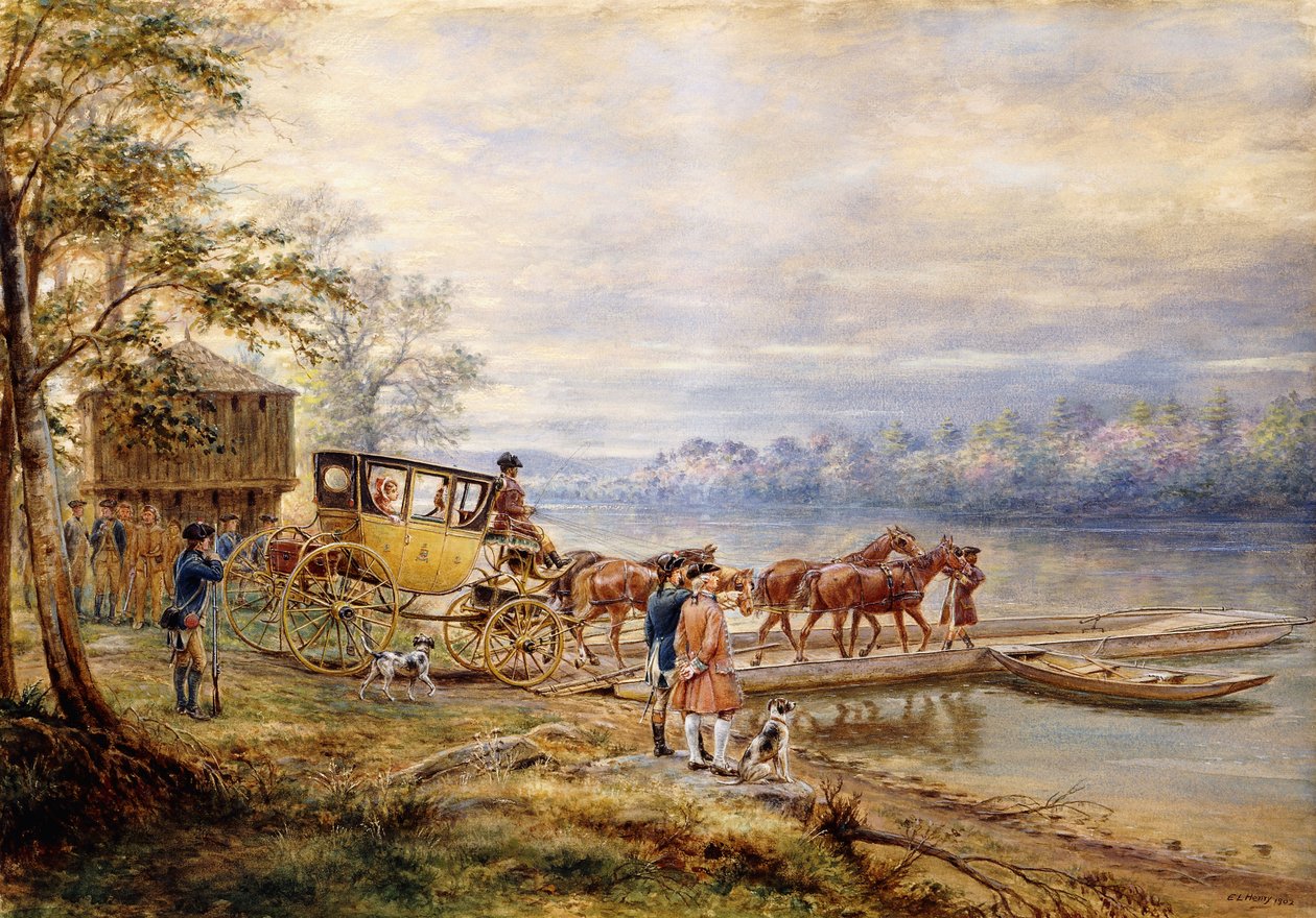 Venter på færgen, 1902 af Edward Lamson Henry