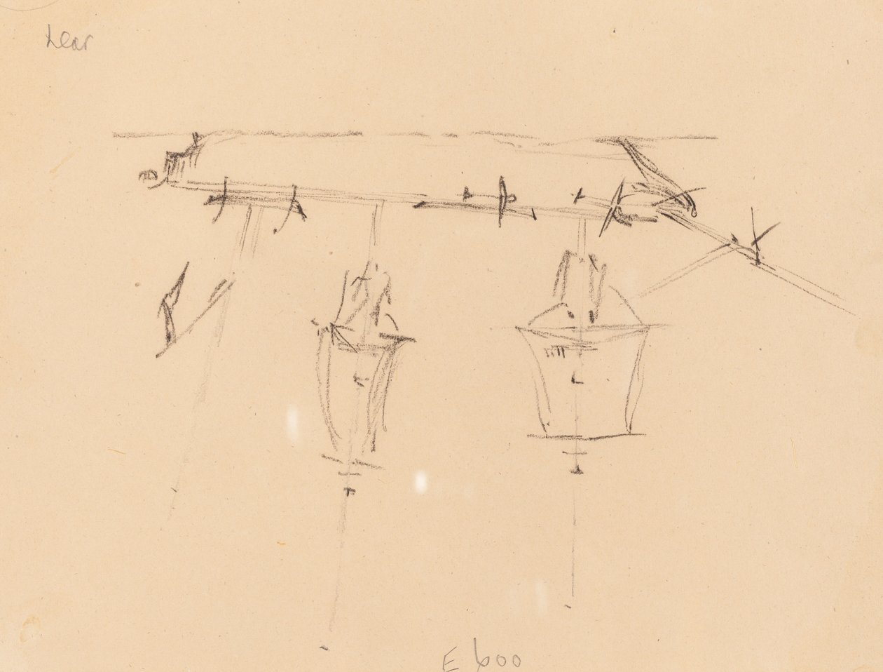 Et sejlskib [verso], 18391845. af Edward Lear