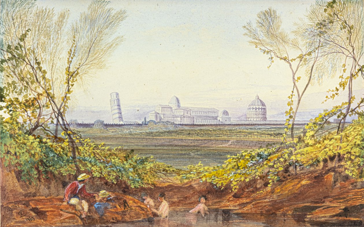 Et hvil på vej til Pisa af Edward Lear