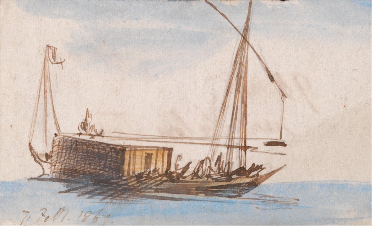 Båd på Nilen af Edward Lear