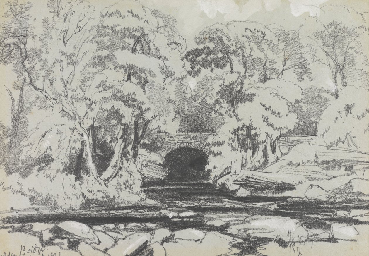 Calder Bridge af Edward Lear