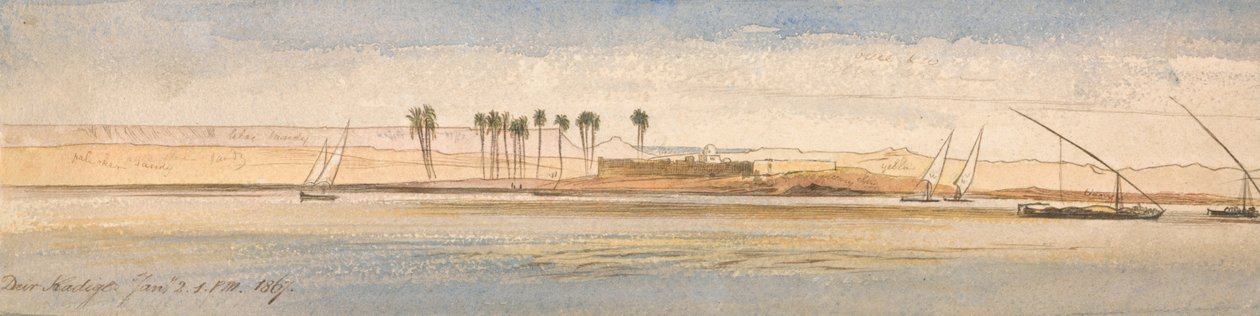 Deir Kadige, kl. 13.00, 2. januar 1867 af Edward Lear
