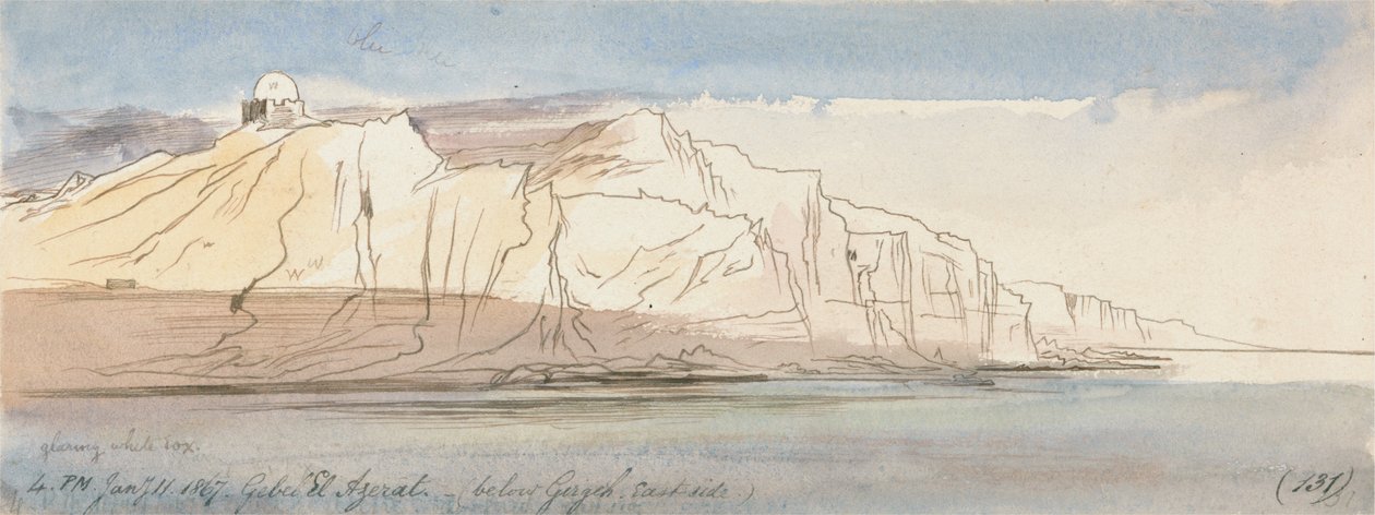 Gebel el Azerat (under Girgeh, østsiden) af Edward Lear