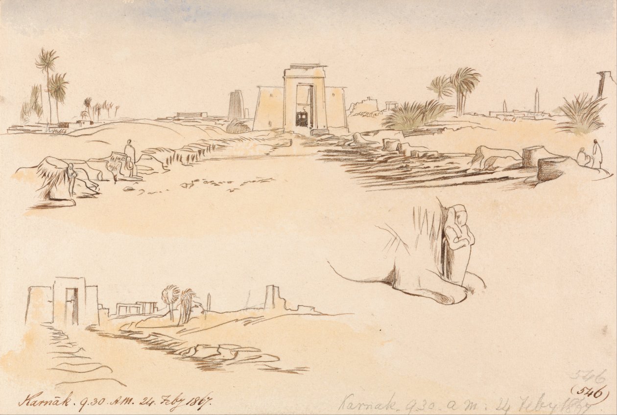 Karnak, kl. 9.30, 24. februar 1867 (546) af Edward Lear