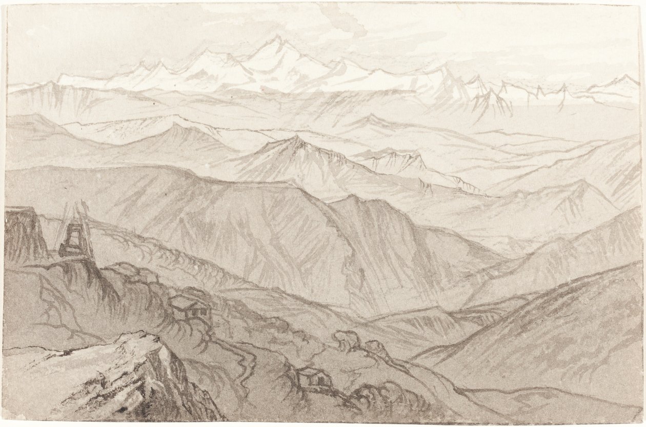 Mount Kinchinjunga All Things Fair, 1874. af Edward Lear