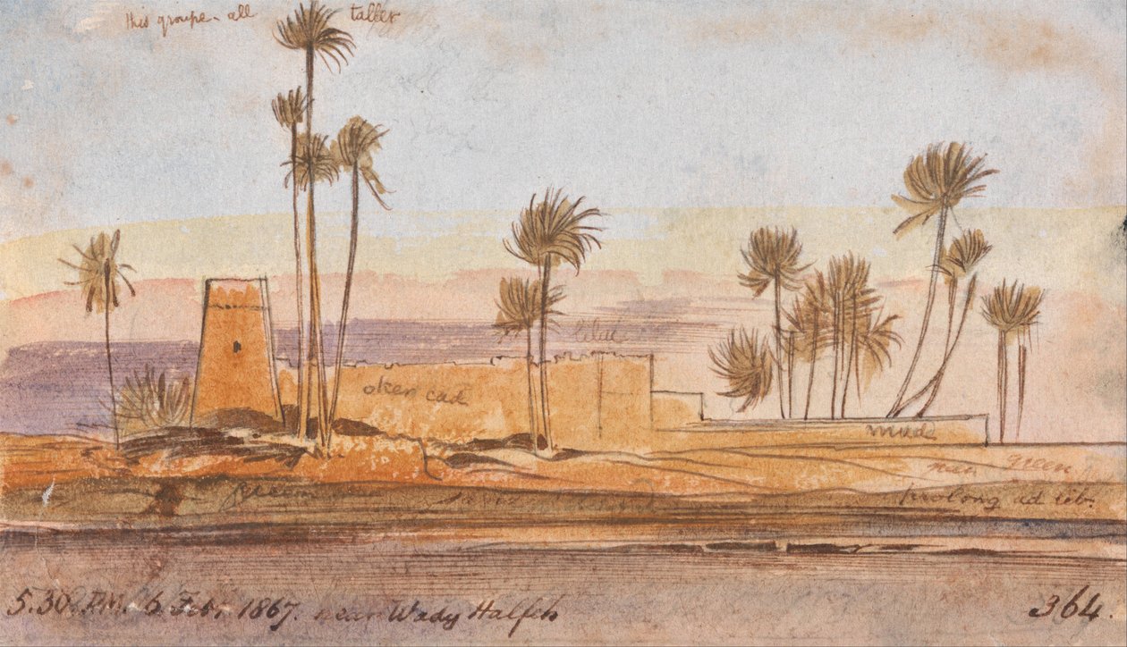I nærheden af Wady Halfeh af Edward Lear