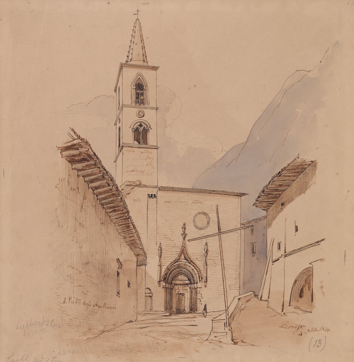 S. Pietro Degli Agostiniani. Leonessa. af Edward Lear