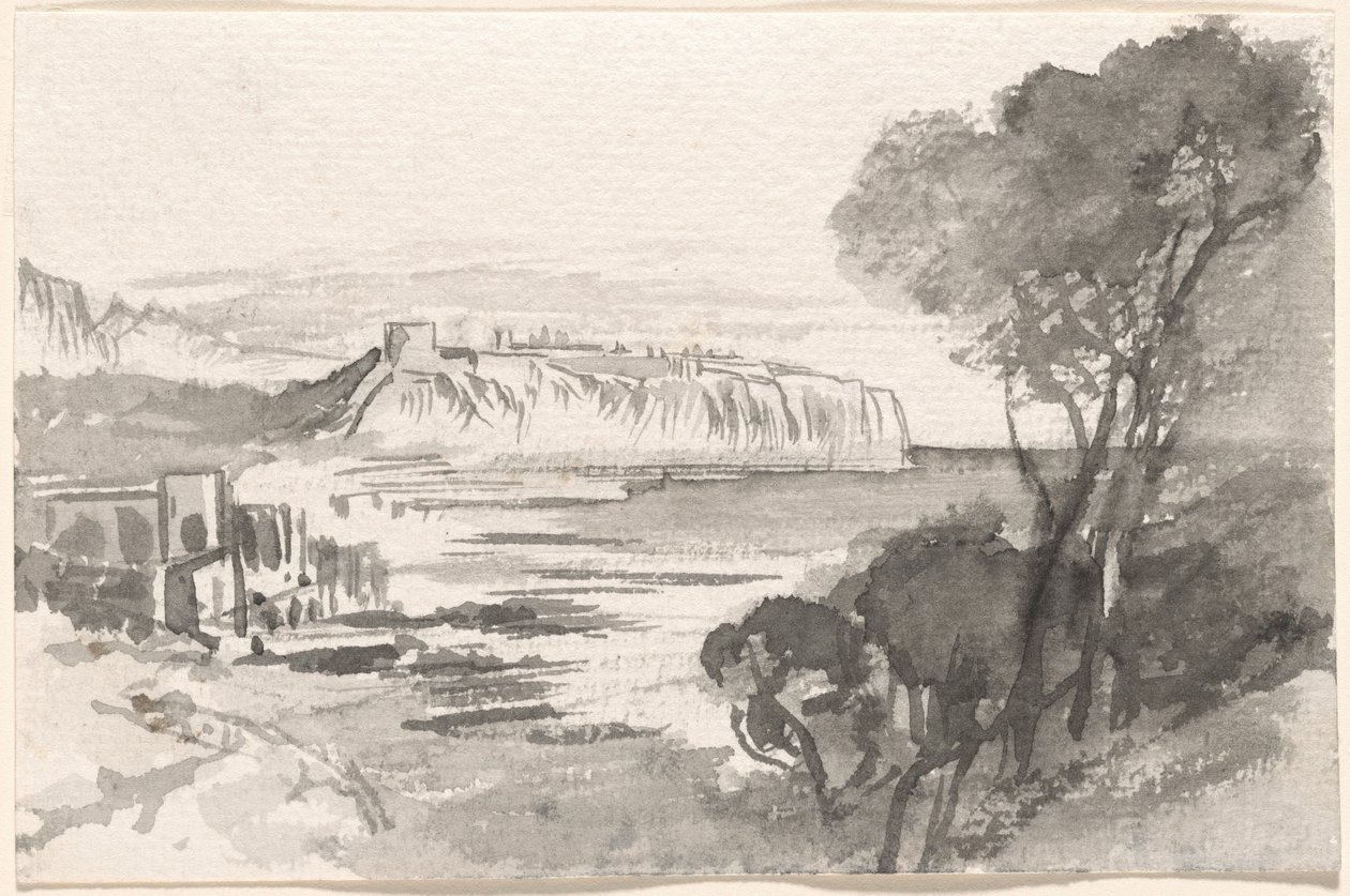 Udsigt over en bugt Monaco, 18841885. af Edward Lear