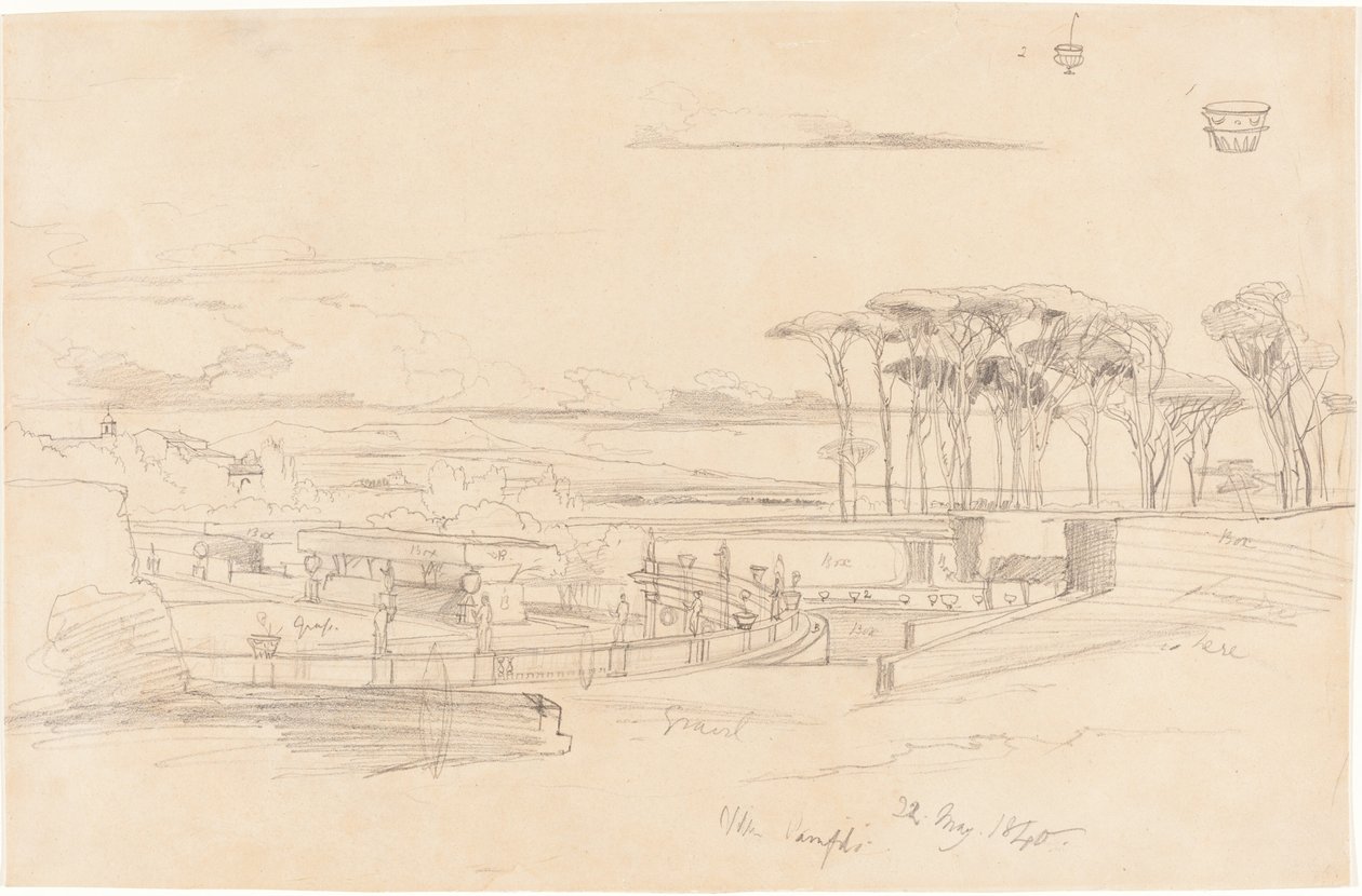 Villa Pamphili, 1840. af Edward Lear