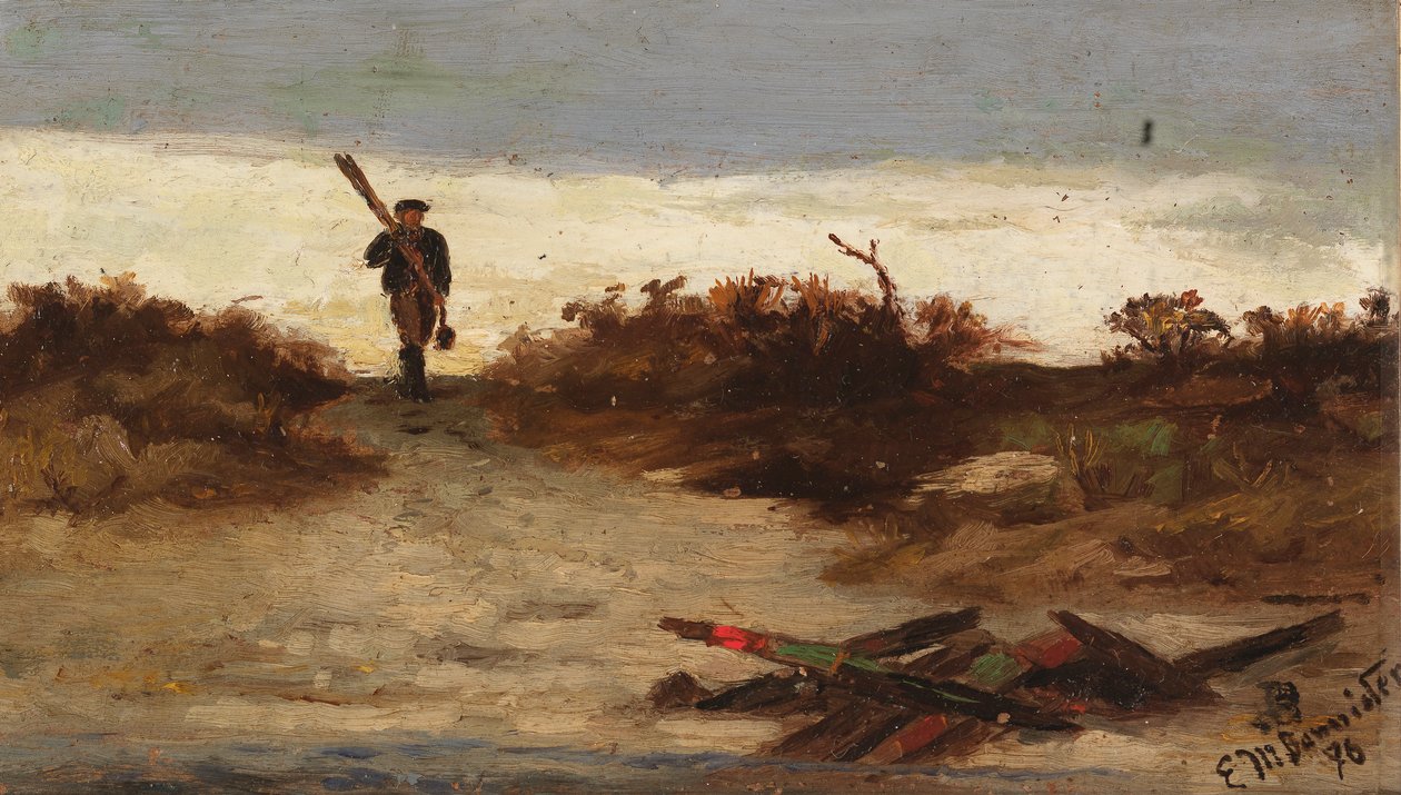 Fisker ved vandet, 1886. af Edward Mitchell Bannister