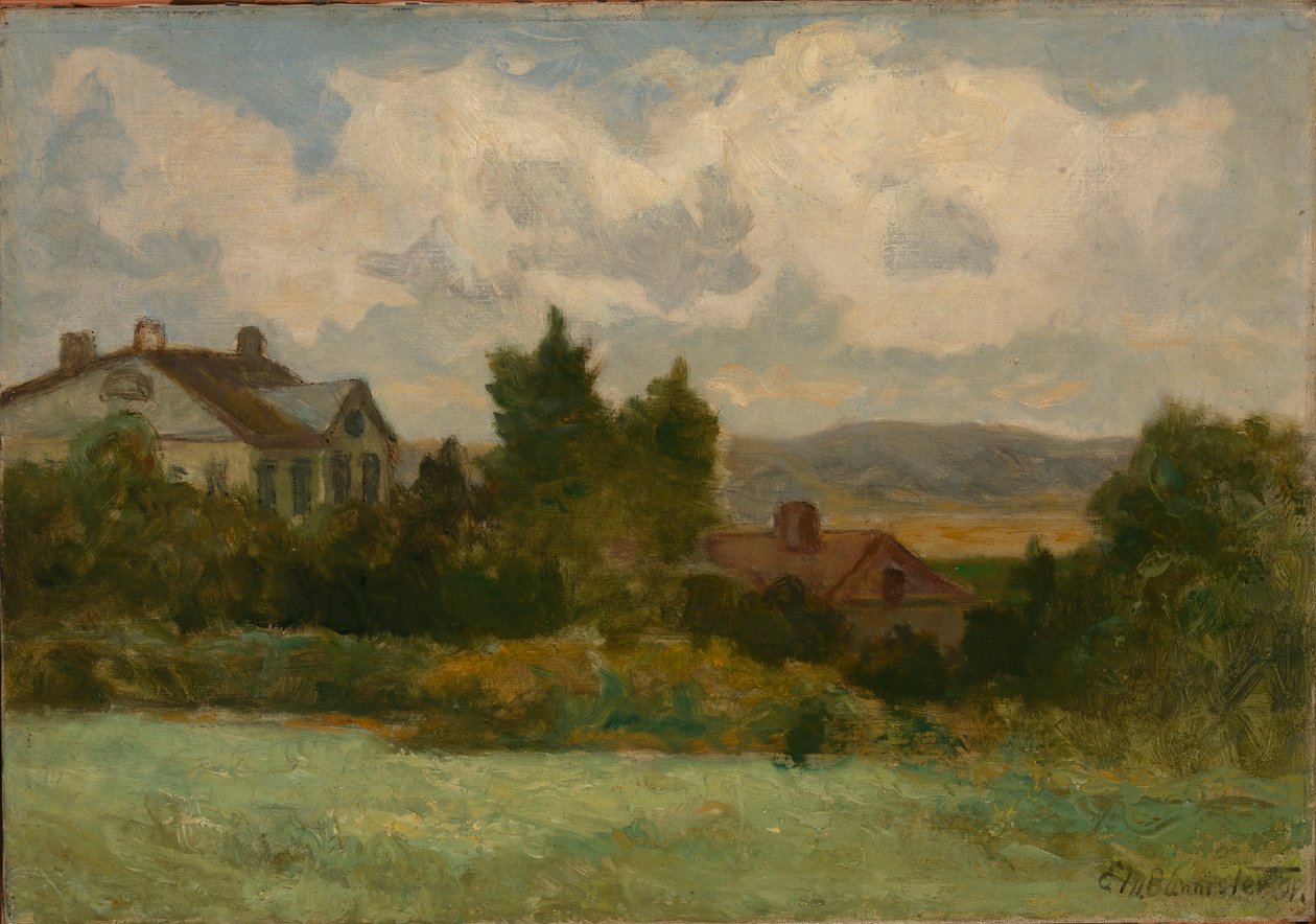 Uden titel (huse og træer) af Edward Mitchell Bannister