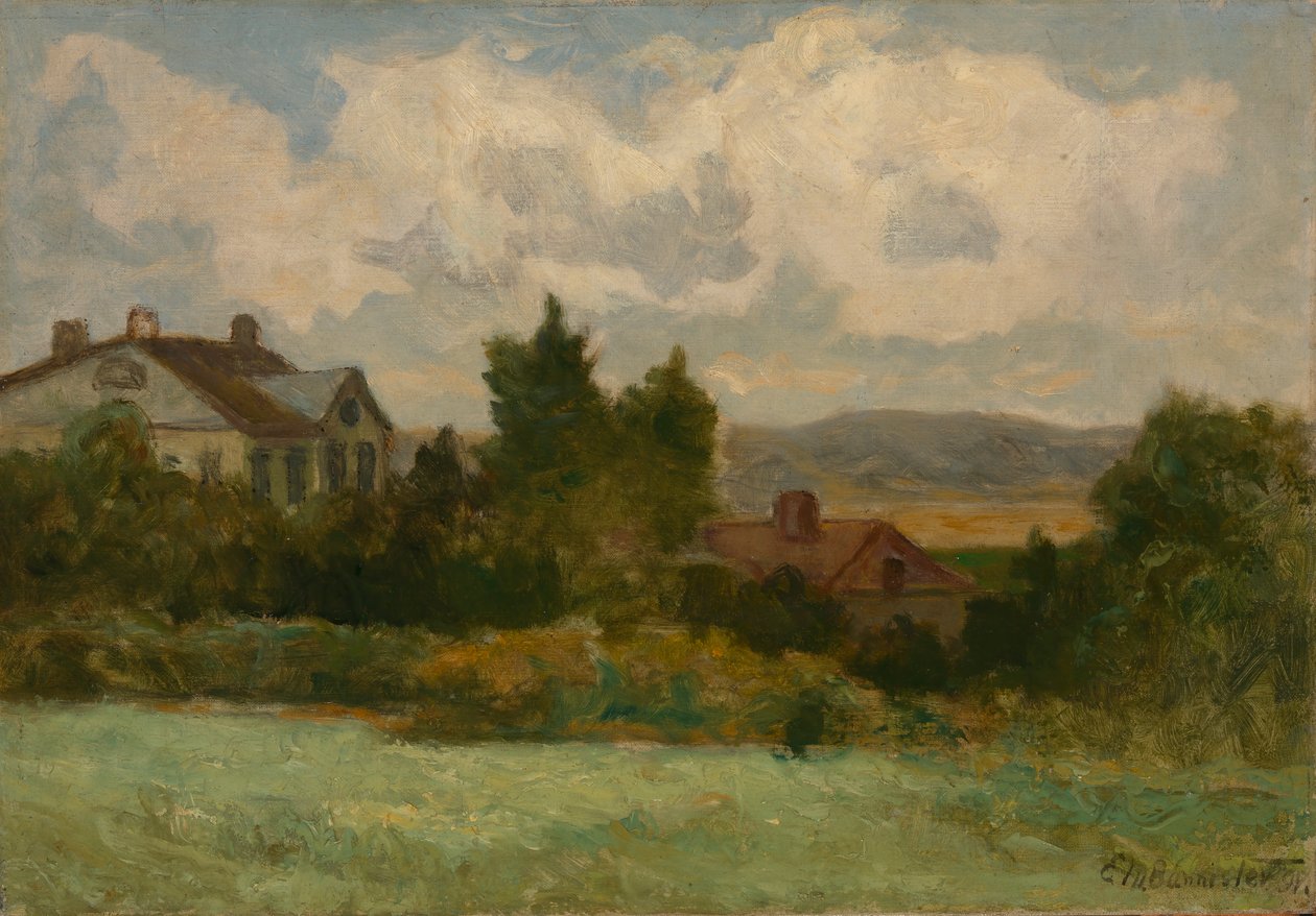 Unavngivne huse og træer, 1898. af Edward Mitchell Bannister
