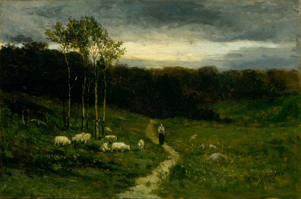 Kvinde, der går ad stien, 1882. af Edward Mitchell Bannister