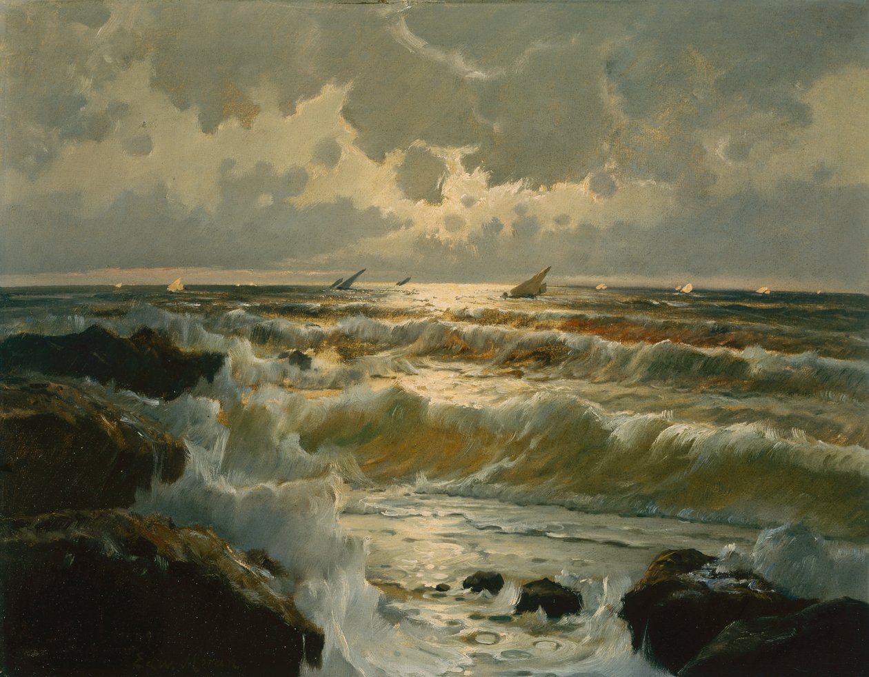 Homeward Bound (olie på lærred) af Edward Moran