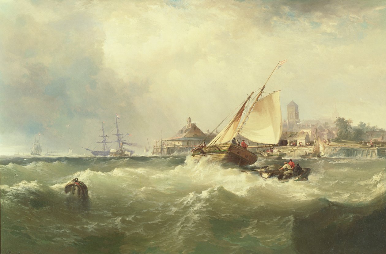 New Castle ved Delaware af Edward Moran