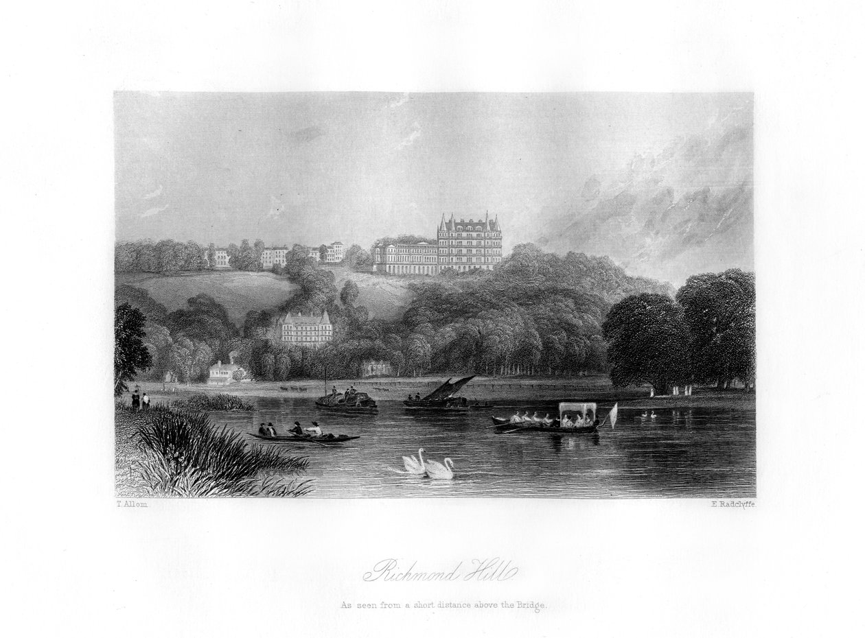 Richmond Hill, Richmond, 1800-tallet. af Edward Radclyffe