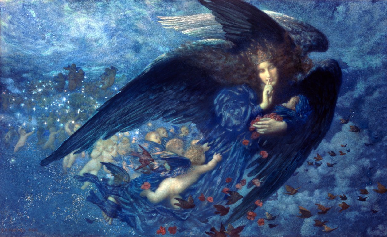 Nat med hendes tog af stjerner af Edward Robert Hughes