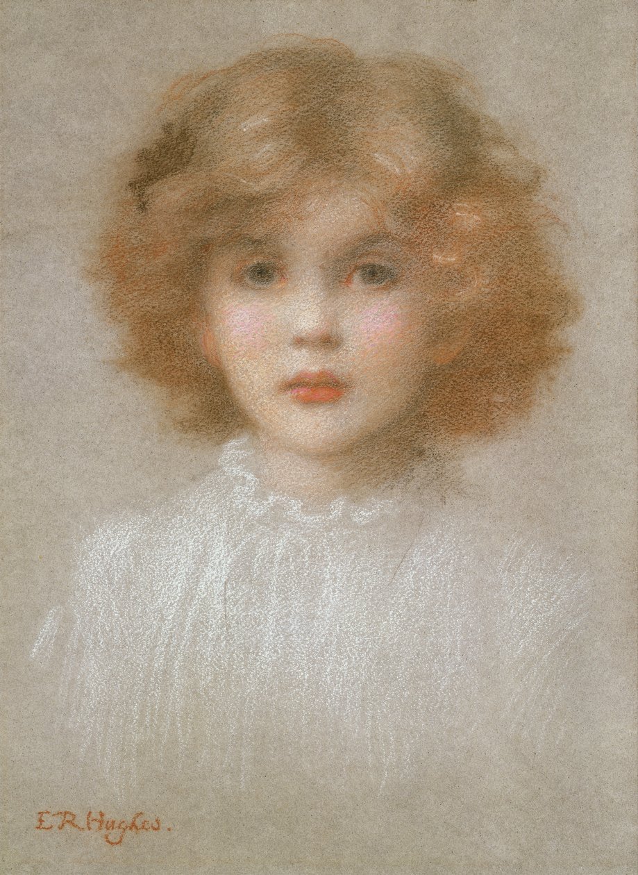 Portræt af en ung pige af Edward Robert Hughes