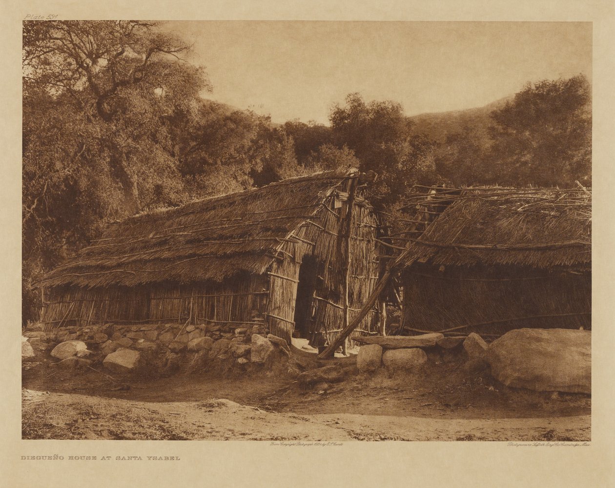Diegueño-huset i Santa Ysabel af Edward S. Curtis