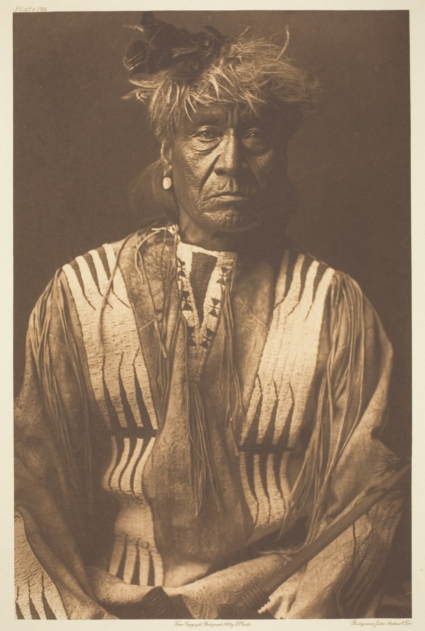 Rød pisk - Atsina af Edward S. Curtis
