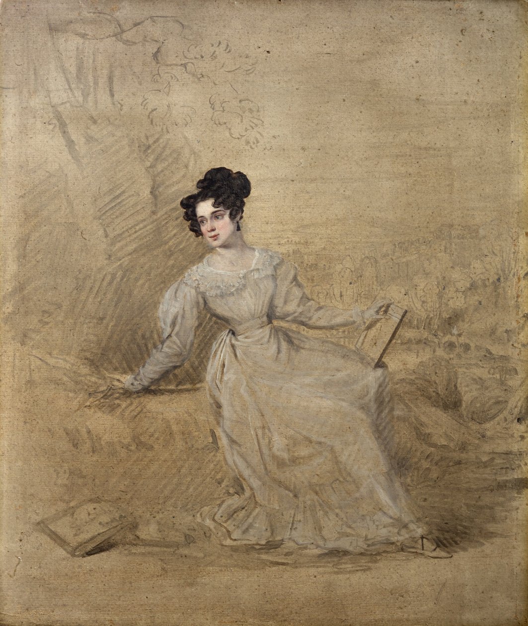 Portræt af Jane Moresley af Edward Villiers Rippingille