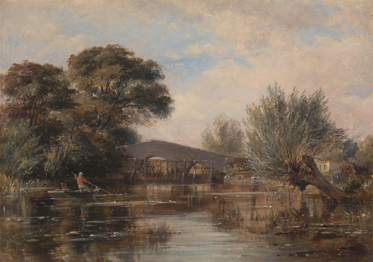 Godstow Bridge nær Oxford af Edward William Cooke