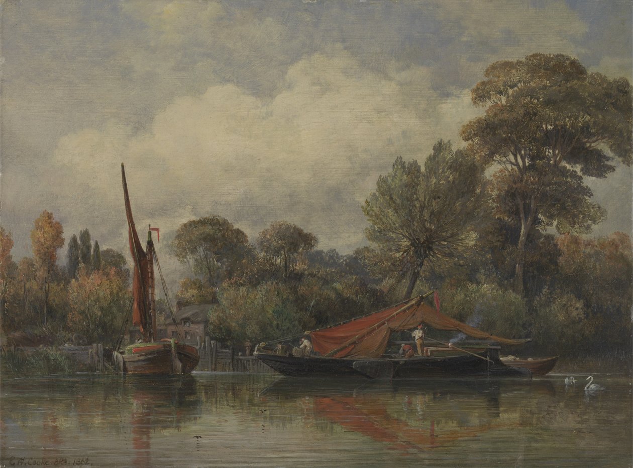 Overfor mit hus i Barnes af Edward William Cooke