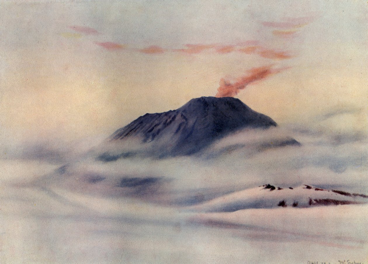Mount Erebus, c1911, 1913. af Charles Edward Wilson