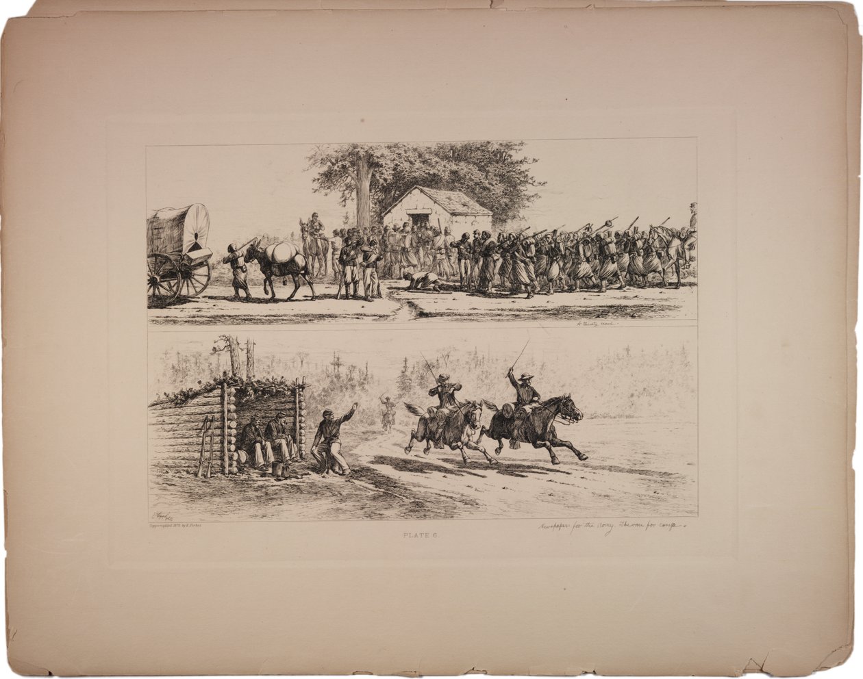 En tørstig skare ved det gamle kildehus, 1876 af Edwin Austin Forbes
