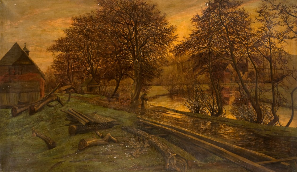 Et træværksted på Wey, Guildford af Edwin Edwards