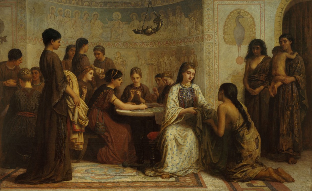 Et Dorcas -møde i det 6. århundrede af Edwin Longsden Long