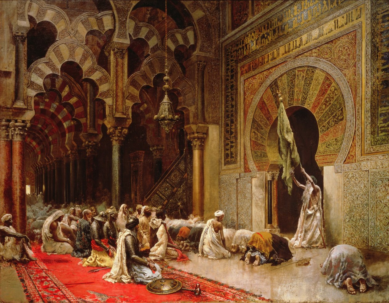 Det indre af moskeen i Cordoba, ca. 1880 af Edwin Lord Weeks