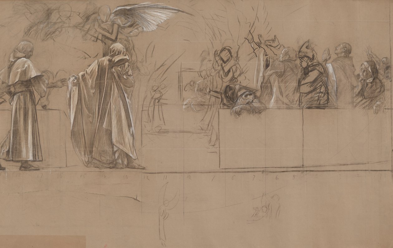 Kompositionsstudie til af Edwin Austin Abbey