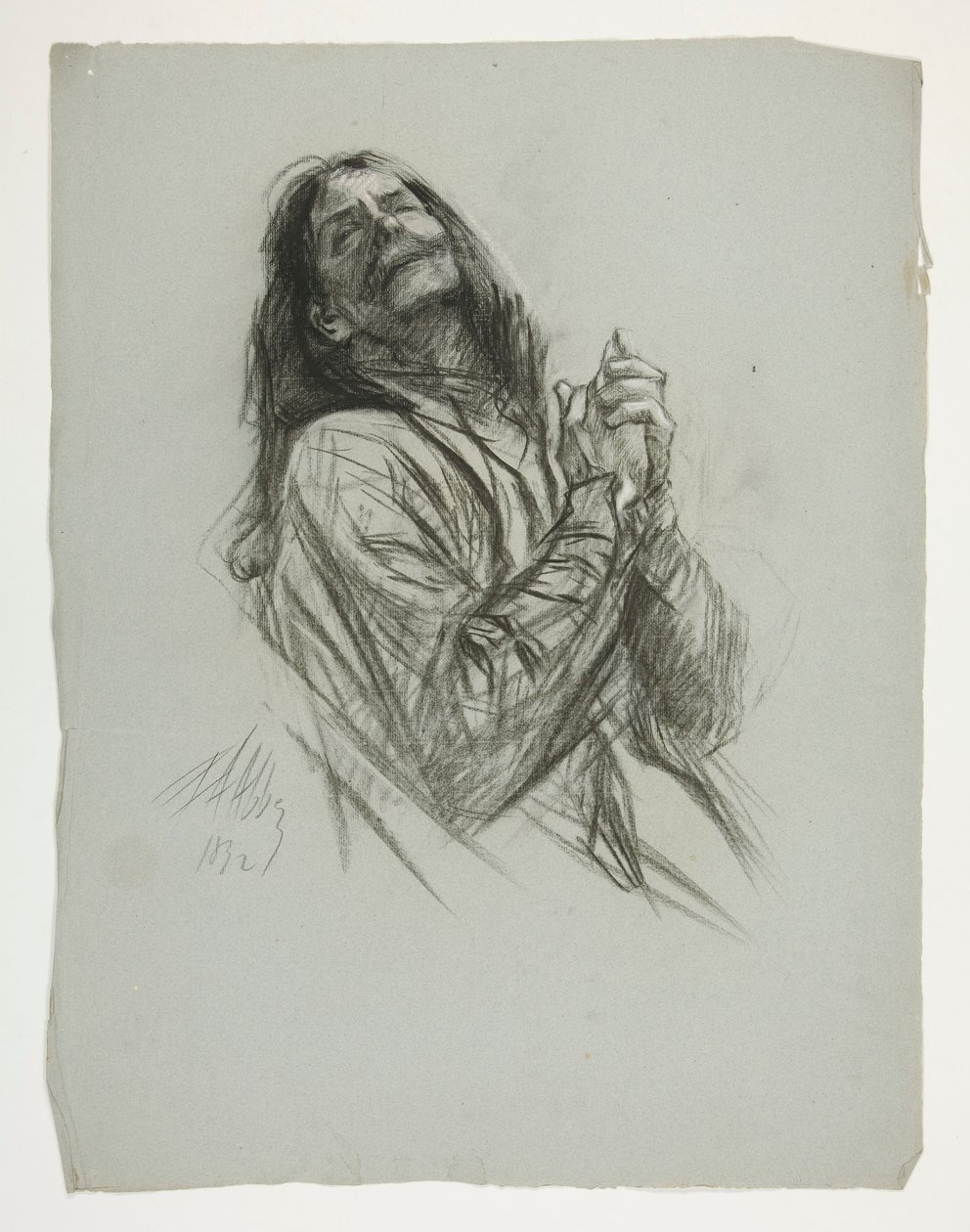 Figurstudie for kong Arthur af Edwin Austin Abbey