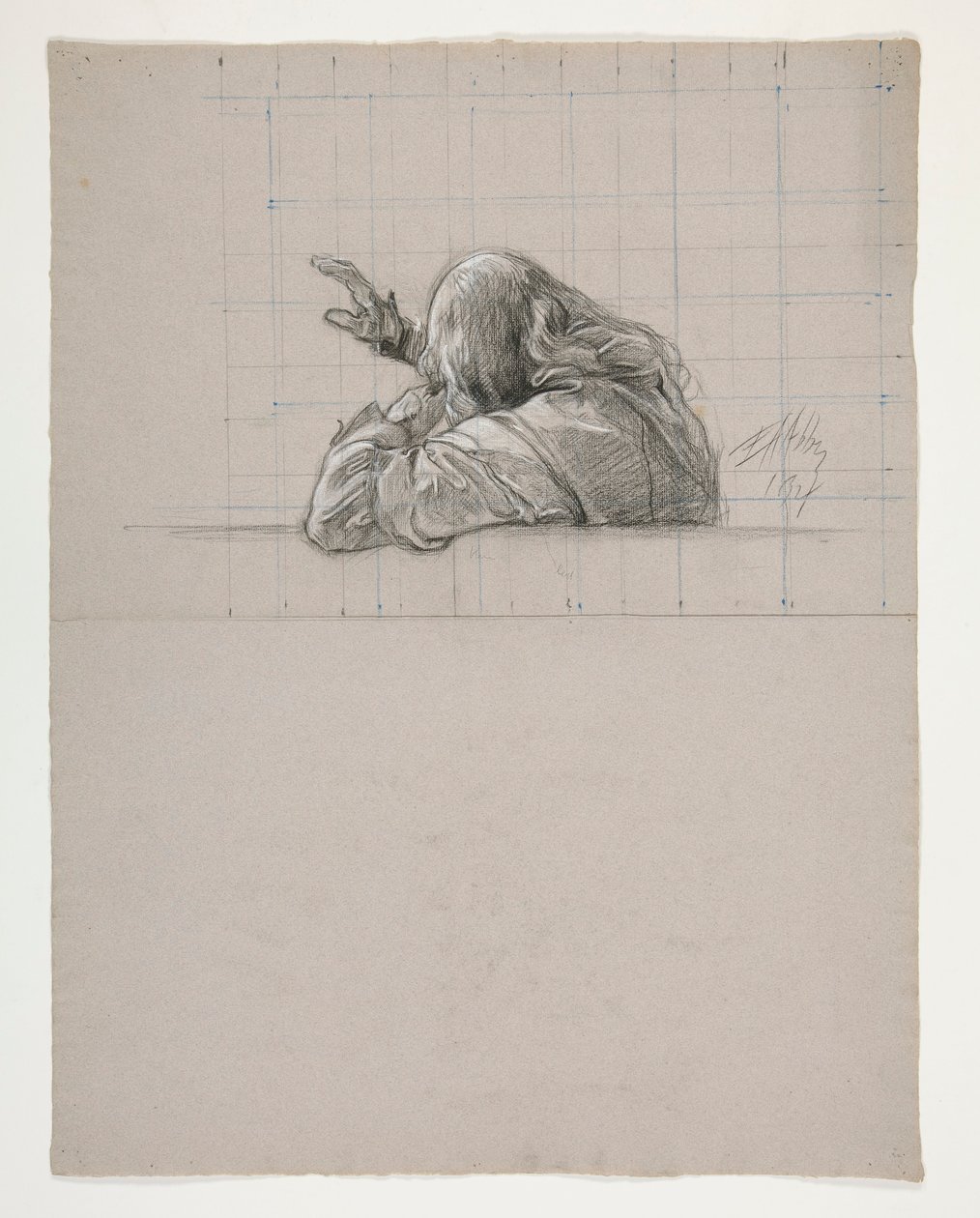 Figurstudie for kong Arthur af Edwin Austin Abbey