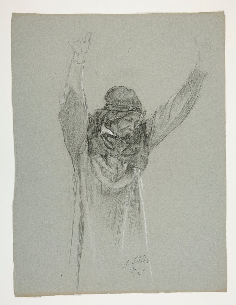 Figurstudie for kong Arthur af Edwin Austin Abbey