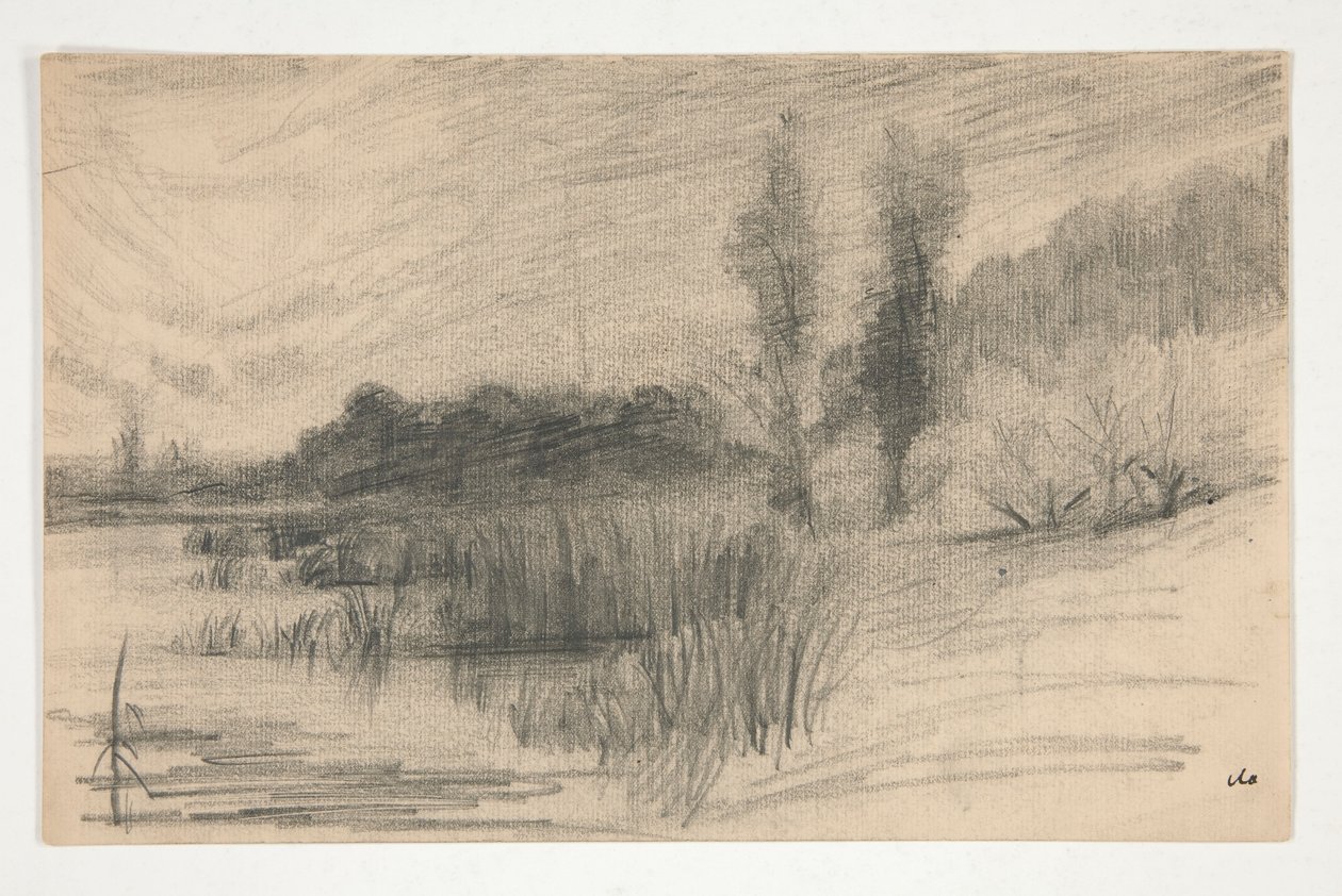 Landskab ved vand af Edwin Austin Abbey
