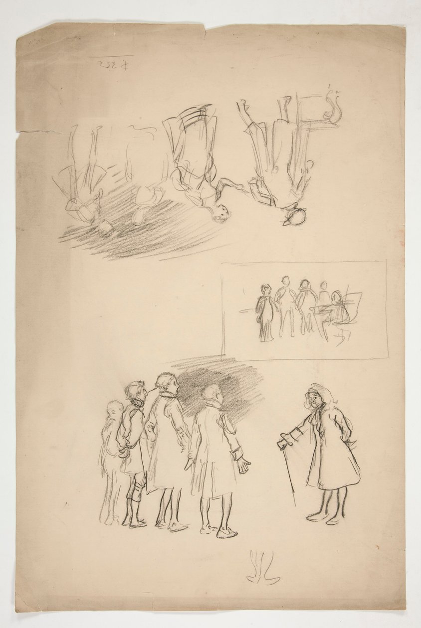 Ark med undersøgelser af Edwin Austin Abbey