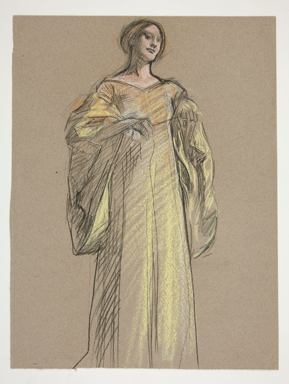 Studie for Fiametta af Edwin Austin Abbey