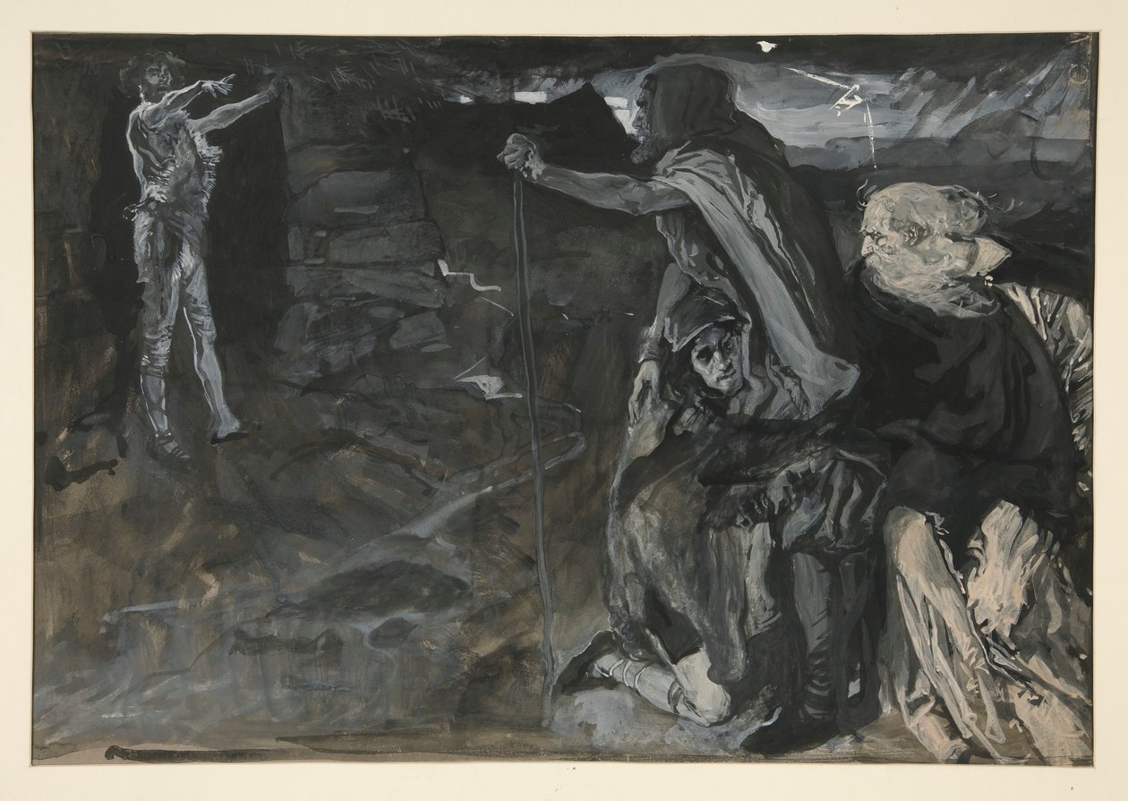 Studie for Kong Lear (?) af Edwin Austin Abbey
