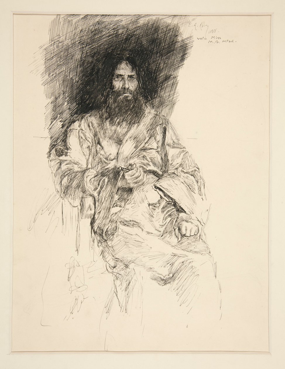 Studie af en skægget mand (Shakespeare) af Edwin Austin Abbey