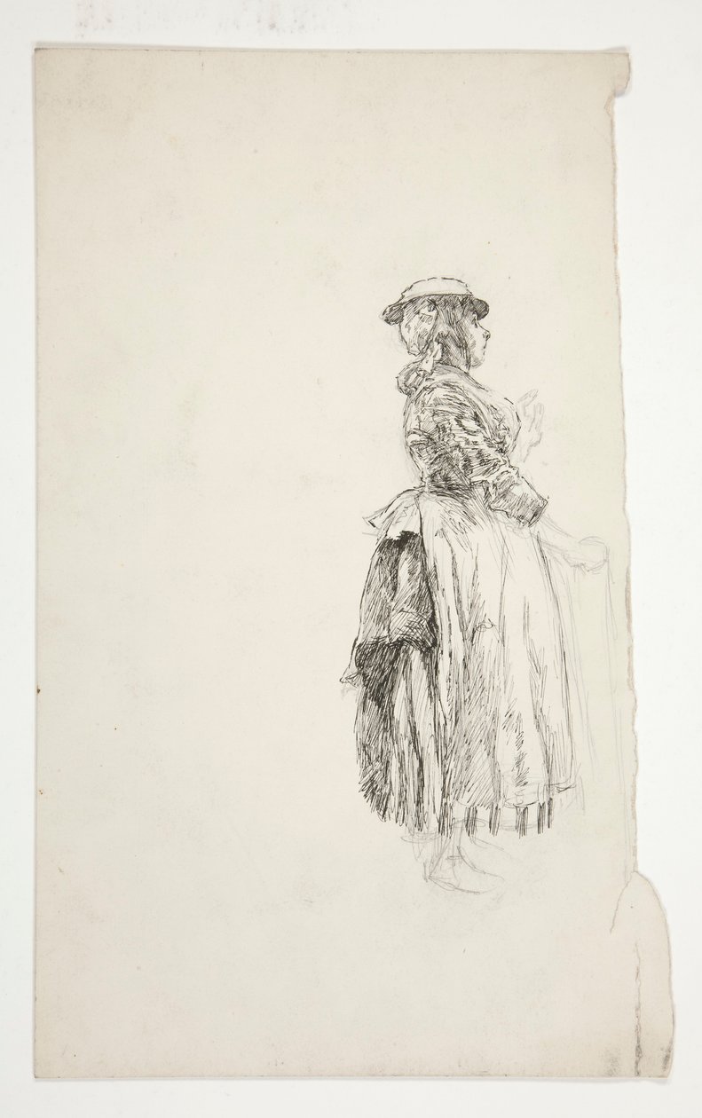 Studie af en kvinde på landet af Edwin Austin Abbey