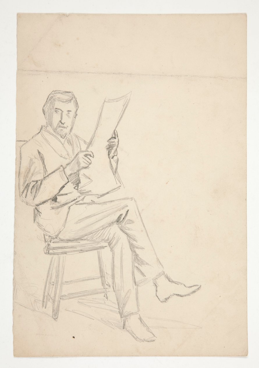Studie af en mand, der læser af Edwin Austin Abbey