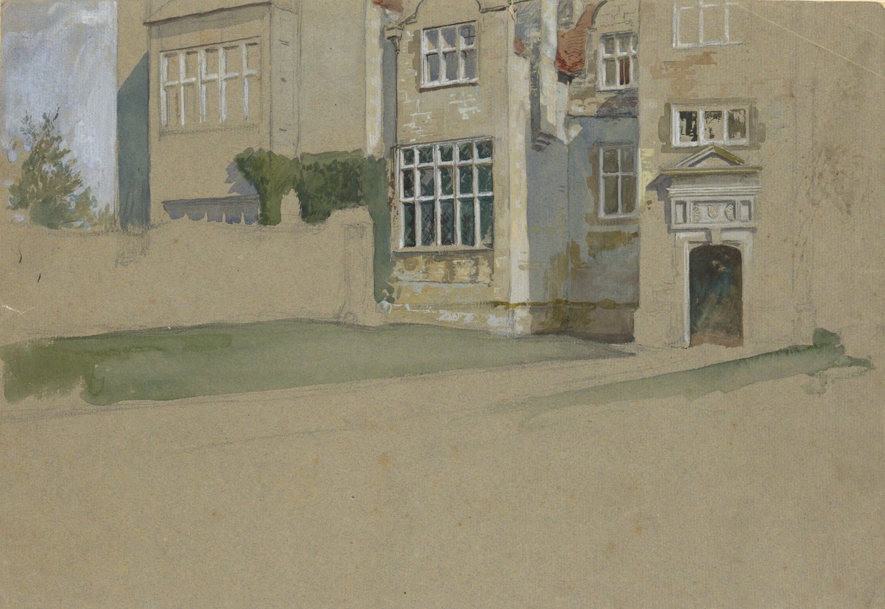 Udsigt over et engelsk hus af Edwin Austin Abbey